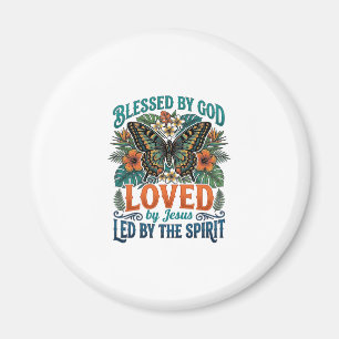 Välsignad fjäril kristen t-shirt design_1 magnet