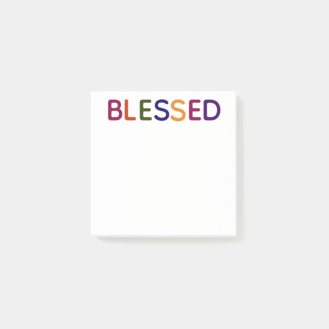 Välsignad Flerfärgad 3 x 3 Post-it Block (Framsida)