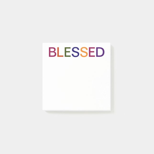 Välsignad Flerfärgad Post-it Block (Framsida)