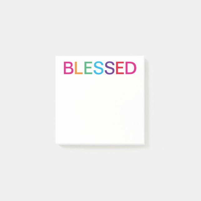 Välsignad Flerfärgad Post-it Block (Framsida)