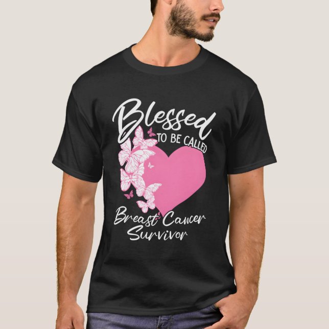 Välsignad för att kallas Bröstcancer överlevande K T Shirt (Framsida)