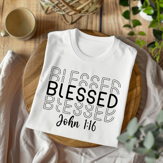 Välsignad för män och kvinnor kristen t-shirt (Skapare uppladdad)