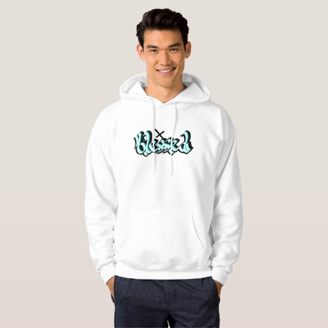Välsignad gatukonst i kalligrafi Urban Hoodie (Hel framsida)