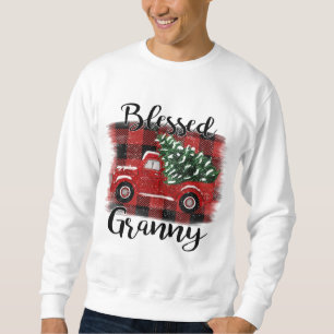Välsignad Granny Red Lastbil Vintage jul Träd Lång Ärmad Tröja