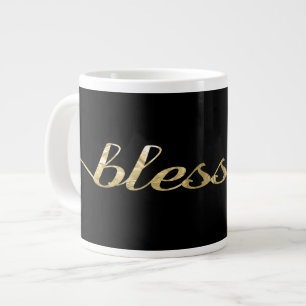 Välsignad, guldfärgad, inspirerande jumbo mugg