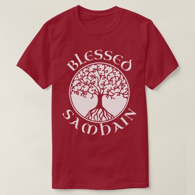 Välsignad Halloween för Samhain Pagan GaelicCeltic T-shirt (Design framsida)