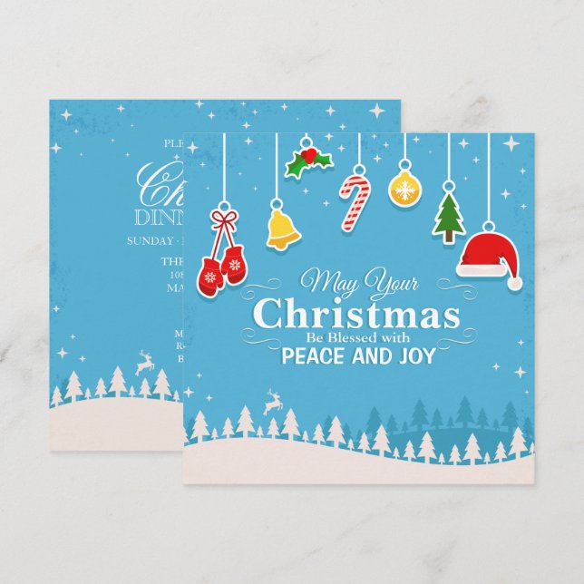 Välsignad inbjudan till julfest för fred och glädj (Fram/baksida)