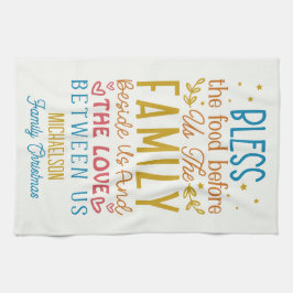 Välsignad julbön för familjen kökshandduk