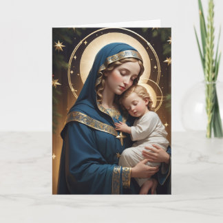 Välsignad Jungfru Mary Traditionell katolsk jul Kort