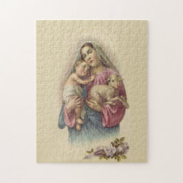 Välsignad jungfrulig Jesus för Mary morbaby Lamb Pussel