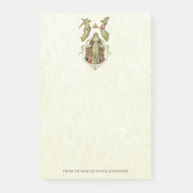 Välsignad jungfrulig Mary för katolsk religiösa Post-it Block (Framsida)