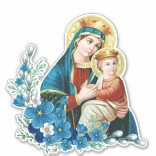 Välsignad jungfrulig Mary Jesus för katolik Klistermärken