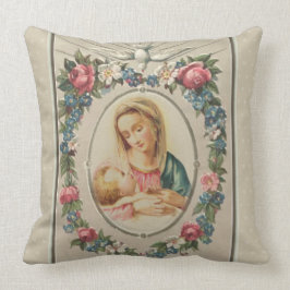 Välsignad jungfrulig Mary Jesus julvintage Kudde