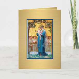 Välsignad jungfrulig Mary Jesus religiösakatolik Tack Kort