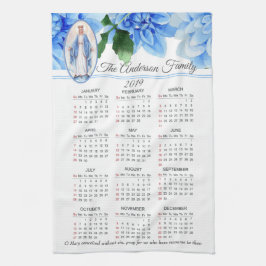 Välsignad jungfrulig Mary kalender för 2019 Kökshandduk