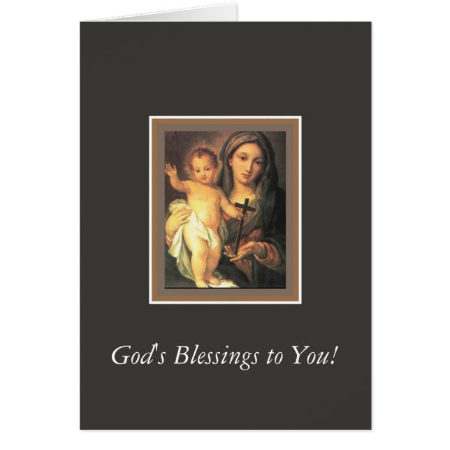 Välsignad jungfrulig Mary Madonna begynna Hälsningskort (Framsidan)