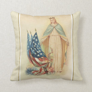 Välsignad jungfrulig Mary vintageamerikanska Kudde