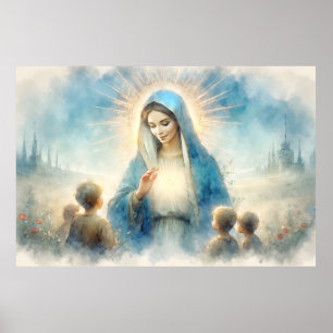 Välsignad Junggin Mary med barn Poster