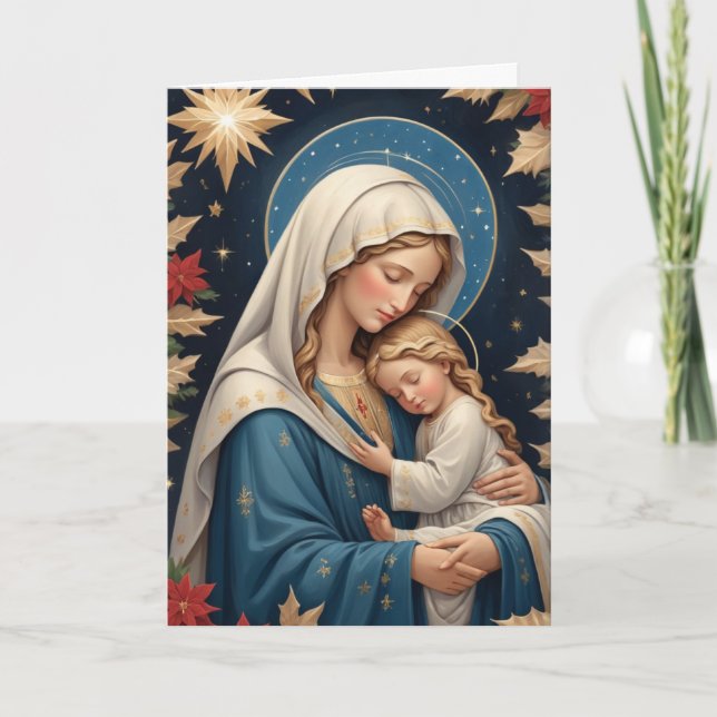 Välsignad Junggin Mary Traditionell katolik Helgkort (Framsida)