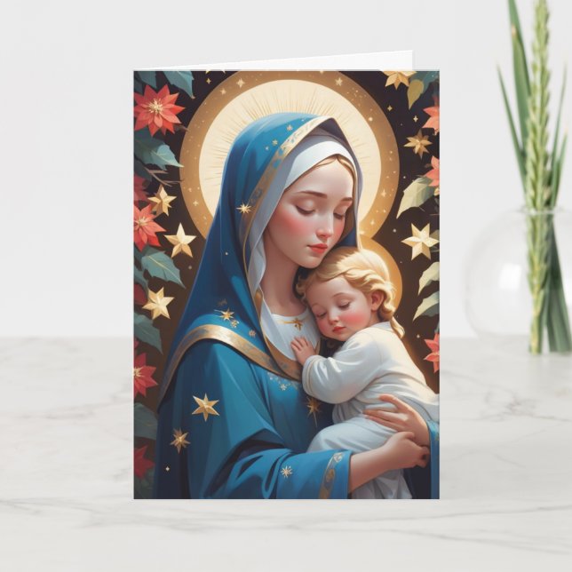 Välsignad Junggin Mary Traditionell katolik Kort (Framsida)