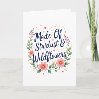 Välsignad kort med stjärnstoft och vilda blommor