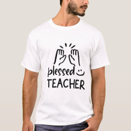 Välsignad lärare Faith Back to school T-Shirt