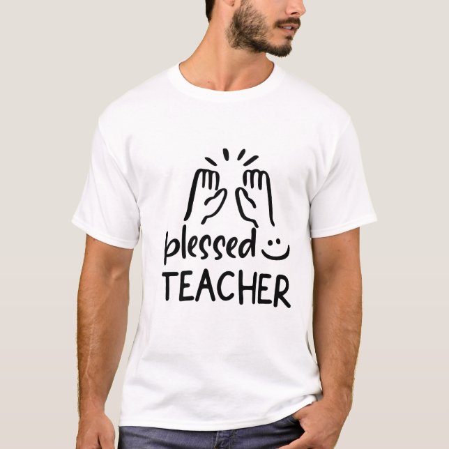 Välsignad lärare Faith Back to school T-Shirt (Framsida)