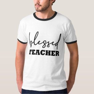Välsignad lärartypografi t shirt