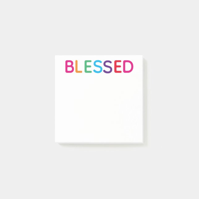 Välsignad Ljus Flerfärgad 3 x 3 Post-it Block (Framsida)