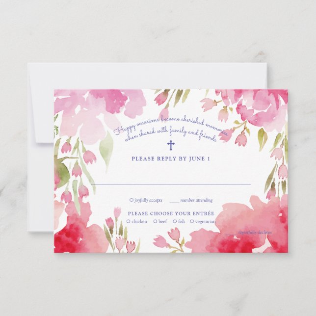 Välsignad lövverk svarskort inbjudningar (Framsida)