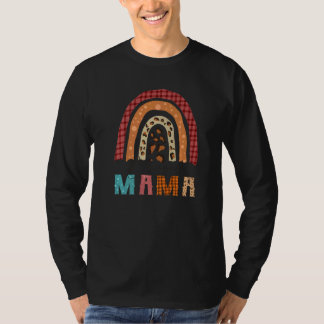 VÄLSIGNAD MAMA Leopard Regnbåge Höst Randig Söt Hö T Shirt