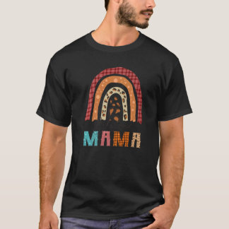 VÄLSIGNAD MAMA Leopard Regnbåge Höst Randig Söt Hö T Shirt