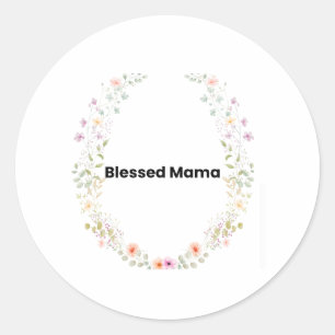Välsignad Mamma Blommig Inspirerande Klistermärke