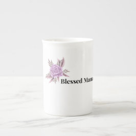 Välsignad Mamma Blommig Kaffemugg Benporslin Mugg