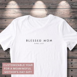 Välsignad mamma modern Mors dag anpassat år Minima T Shirt