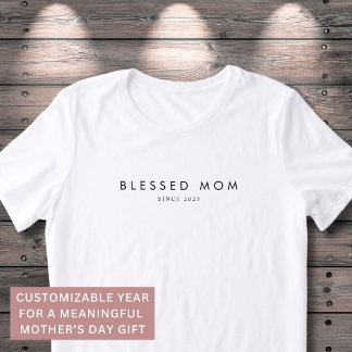 Välsignad mamma modern Mors dag anpassat år Minima T Shirt
