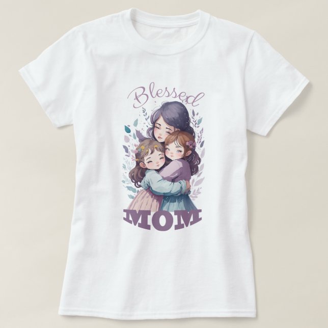 Välsignad Mamma, mor dagspresent och födelsedagspr T Shirt (Design framsida)