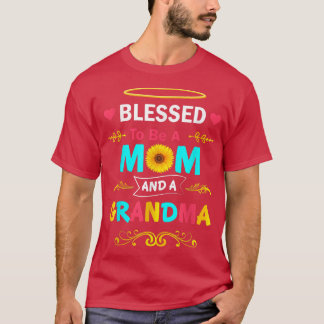 Välsignad Mamma och mormor, Blommigt tacksam mormo T Shirt