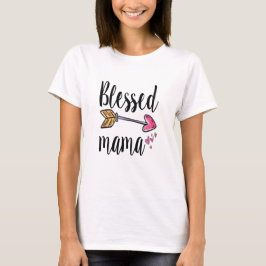 Välsignad Mamma Pil Rosa Hjärtan Present Till Mamm T Shirt