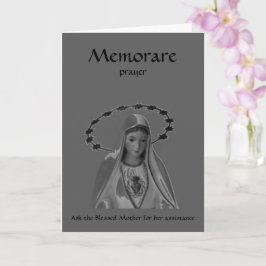 Välsignad Mary, Memorare Prayer Kort