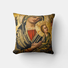 Välsignad Mary och Jesus Child Kudde