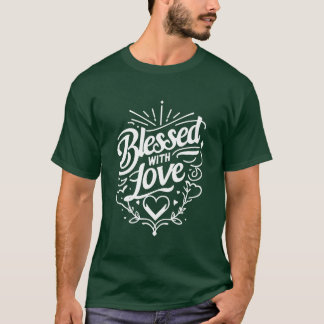 Välsignad med kärlek retro t shirt