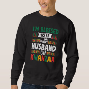 Välsignad med Make på Kwanzaa Roligt i Afrika Lång Ärmad Tröja