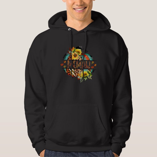Välsignad Memaw Höst Pumpa Höst Tacksägelse Hoodie (Framsida)
