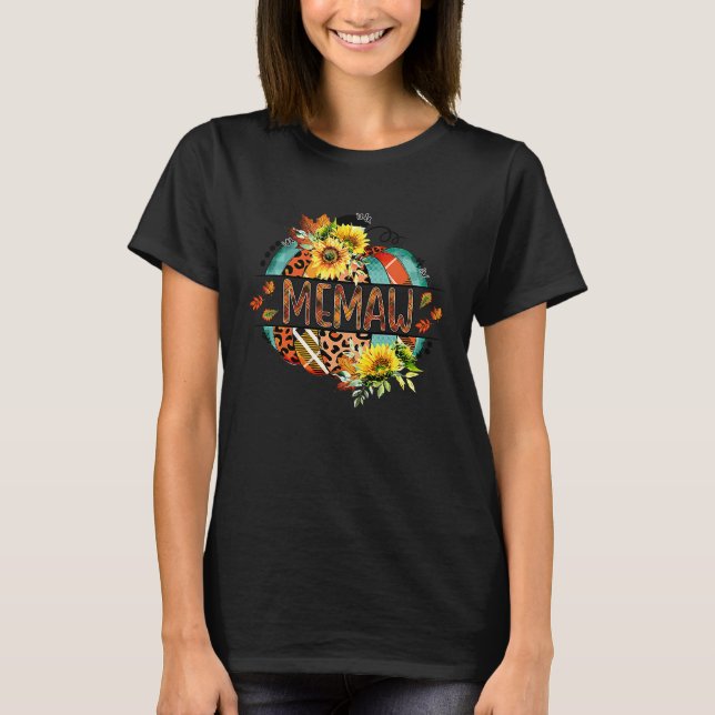 Välsignad Memaw Höst Pumpa Höst Tacksägelse T Shirt (Framsida)