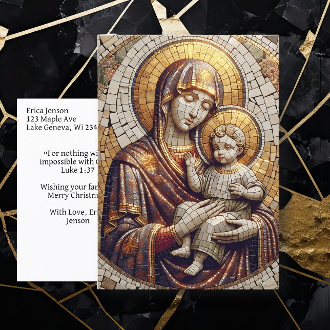 Välsignad Mor Mary och Baby Jesus | Jul Vykort (Skapare uppladdad)