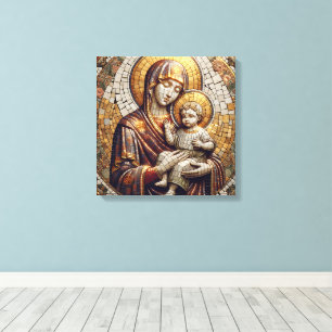 Välsignad Mor Mary och Baby Jesus   Religoius Canvastryck
