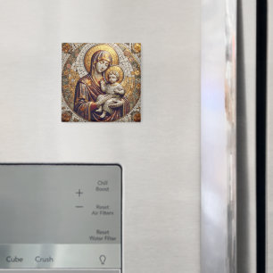 Välsignad Mor Mary och Baby Jesus Religoius Magnet
