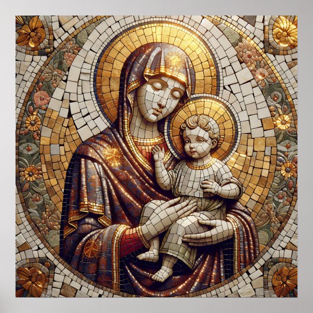 Välsignad Mor Mary och Baby Jesus | Religoius Poster (Framsidan)