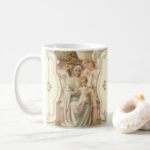 Välsignad morbaby Jesus med änglar Kaffemugg